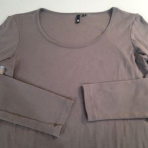 Jarbo Cinder Vented Box Top in Pima Cotton Stretch Long Sleeve Crew neck Shirt